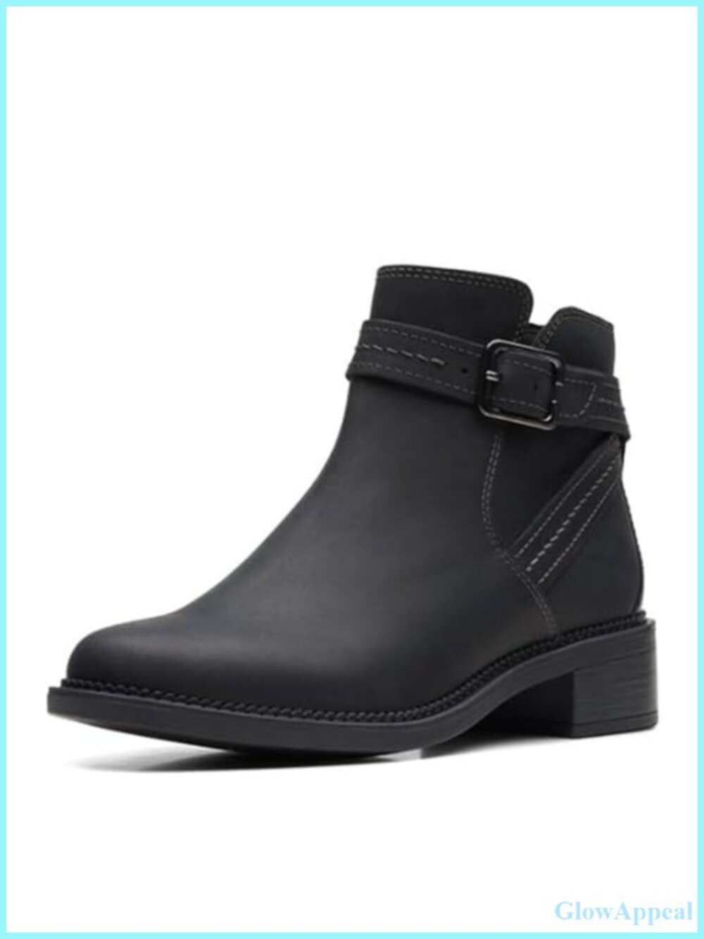 Suede Ankle Boots with Buckle Strap and Zip Closure